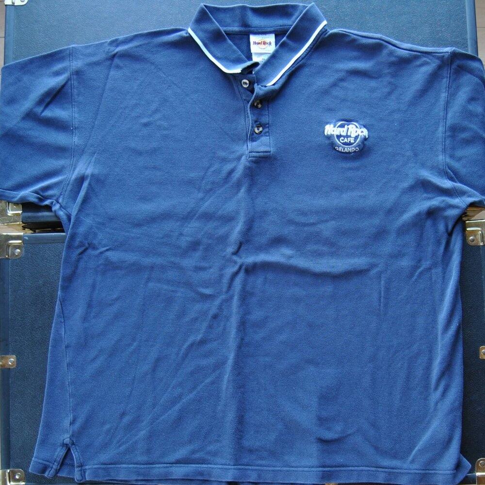 Authentic Hard Rock Café Orlando Navy Blue Short Sleeve Polo Shirt X-Large